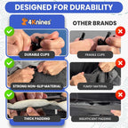 4Knines Heavy-Duty Rear Seat Cover for Dogs - Hammock, Grey XL | K9-Shield waterproof layer, non-slip backing, quick-release clips for easy install and cleanup. Machine washable. - Image 5