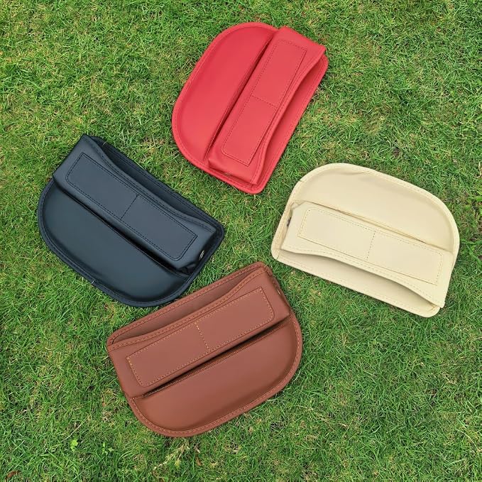 Seat Gap Organizer Car Seat Console Organizer Front Seat Side Storage Bag Center Console Side Pocket Car Seat Crevice Storage Seat Gap Filler Between Seat Storage Pouch（Beige） - Image 4