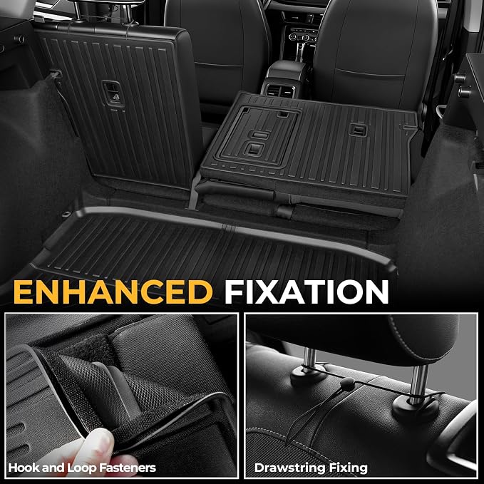 Floor Mats for 2022-2026 Volkswagen Taos FWD Accessories | Full-Coverage Mats Set with Cargo Liner & Backrest Mat, Odorless & Durable, All-Weather Protection, 3D Laser Fit, Quick Setup - Image 4