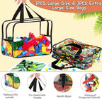6 Large Toy Storage Bags with Labels Reusable Clear Toy Organizer 3L & 3XL | PVC Waterproof Transparent Organizer Bags with Zipper for Building Blocks, Puzzle, Board Games Travel Storage, Save space - Image 3