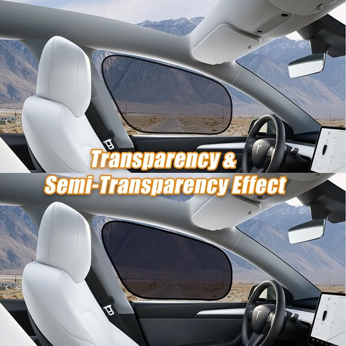 ZATOOTO Tesla Model Y Window Shades for Front Window Driver Side Window | Transparent Static Cling Film | Block 90% UV & Heat | No Adhesive, Easy Install | Enhanced Visibility, Interior Protection - Image 3