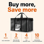 NZ home Insulated Food Bag, Portable Cooler Tote (3XL, Black, 1 Pack) | Large thermal bag, For cold & hot food, Soft sided cooler, Heavy duty carrier, Grocery shopping, Food delivery, Catering bag - Image 8