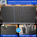 Rongtaod Floor Mats Full Set 7 PCS for 2024-2026 Hyundai Santa Fe 6&7 Seats | for Gas&Hybrid, Floor Liner, Trunk Mat with Backrest Mat, 2nd Row Kick Mats, TPE All Weather Santa Fe Accessories - Image 7