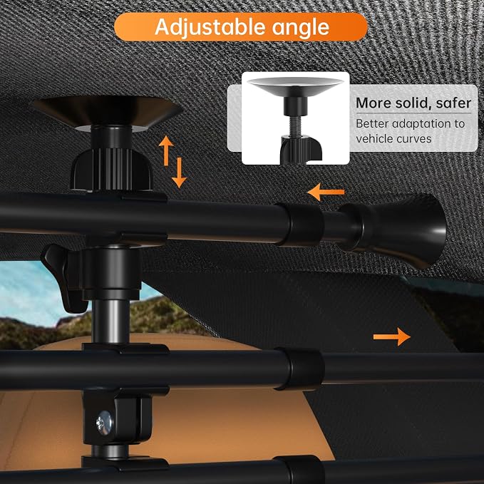 Topteng Adjustable Metal Pet Barrier for SUV, Car & Trucks Dog Car Guard gate Travel Barrier Big Dogs, Heavy-Duty Secure, Easy to Install & Store Universal Vehicles - Image 6