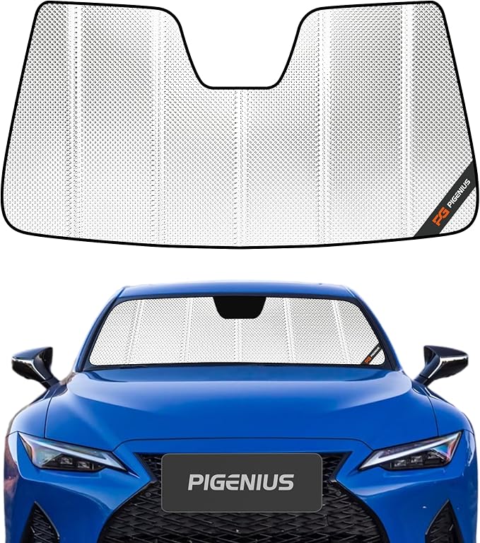 Pigenius Windshield Sun Shade for Lexus 2021-2025 IS300/IS350/IS500. Reflective Aluminum Film Front Window Sunshade - BLAZBLOCK by Pigenius