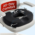 5 STARS UNITED Donut Pillow for Tailbone Pain & Hemorrhoids – Large Orthopedic Memory Foam Seat Cushion for Pressure Relief – Prostate, Postpartum, Pregnancy, Bed Sore, Premium Black Suede - Image 2