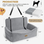 JOEJOY Dog Car Seat for Large Medium Sized Dogs Under 55 lbs, Dog Booster Seat for 2 Small Dogs with Detachable Washable Cover, Memory Foam Pet Car Seat with 2 Safety Belts and Storage Pockets - Image 7