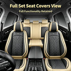 for Subaru WRX 2015-2026 Car Seat Covers, Full Set, Beige | Luxury Full Coverage Leather Seat Protectors, Waterproof Breathable, Non-Slip, Easy to Install, Airbag Compatible, All-Season - Image 3