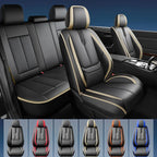 Fit Titan Car Seat Covers for Nissan Titan 2009-2024 2025 2026 -Upgraded Premium Waterproof & Breathable Leather,Airbag Compatible,All-Weather Seat Cushion Protector,2 Front/Black-Beig - Image 2