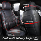 Coverland Premium Custom Fit Truck Car Seat Covers Full Set Seat Waterproof | Airbag Compatible Non-Slip Seat Cover for 2007-2013 Toyota Tundra Double Cab [Black - Size Chart X58] - Image 4