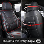 Coverland Custom SUV Car Seat Covers for 1998-2008 Subaru Forester | Premium Waterproof Faux Leather Non-Slip Memory Foam Airbag Compatible Custom Fit Interior Protector [Front Seat-Black] - Image 4
