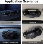 KINIVA Sunglasses Holder for Visor - Leather Glasses Case with Clips for All Car Models (Black) - Image 5