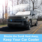 Front Windshield Sun Shade Foldable Front Window Sun Shade Visor Custom Fit for 2024-2026 Hymdai Santa Fe Block UV Rays Heat Sun Shield Keep Car Cooler Car Accessories - Image 7