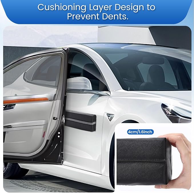 Magnetic Car Door Protector Removable Car Door Guard - Prevents Dents and Scratches for Vehicles (Black) 2 Pack - Image 5