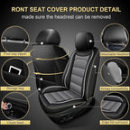 IKABEVEM Car Seat Covers for Toyota Prius 2003-2015, 2-Pack Front | Luxury Fuax Leather, Waterproof, Airbag Compatible, Easy to Install, Scratch‑Resistant Seat Protection, Black&Grey - Image 2