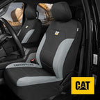CAT Black & Gray Car Seat Covers Full Set - Front Seat Covers & Rear Bench Seat Cover - Airbag Compatible, 60/40 Split Bench for Mid-Size Trucks & SUVs - Automotive Interior Seat Accessories - Image 6