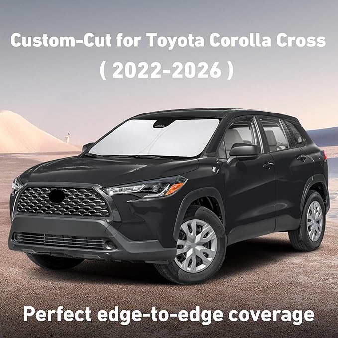 EcoNour Windshield Sunshade Compatible for Toyota Corolla Cross 2022-2026 | Sun Visor for Front Windshield & Window Sun Shade Cover, UV Heat Blocker & Protector, Car Accessories - Image 2