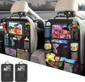 Car Backseat Organizer, Kids Seat Pockets, Back Seat Protector, Durable Strong Straps, Touchable Tablet Holder, Easy Wash, 10 Storage Pockets, 2 Pack Set by CAMREST