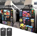 Car Backseat Organizer, Kids Seat Pockets, Back Seat Protector, Durable Strong Straps, Touchable Tablet Holder, Easy Wash, 10 Storage Pockets, 2 Pack Set by CAMREST