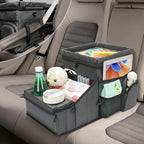 Backseat Organizer for Kids & Adults – Car Seat Cooler Warmer with 2-in-1 Writing Tray, Cup Holders & 11 Storage Compartments | Road Trip Car Organizer for Front & Back Seat (Grey) - Image 10