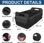 Deosk Car Trunk Organizer and Storage with Reinforced Handles, Waterproof Polyester Trunk Organizer for SUV, Minivan, Truck (Large, Black) - Image 3