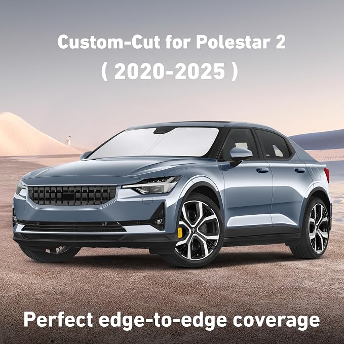 EcoNour Windshield Sunshade Compatible for Polestar 2 2020-2023 2024 2025 | Sun Visor for Front Windshield & Window Sun Shade Cover, UV Heat Blocker & Protector, Car Accessories - Image 2