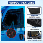 EcoNour Truck 2-Pack Side Window Shade | Stretchable & Breathable Mesh | Privacy Blackout Sunshade for Semi Truck - Kenworth T680 / Peterbilt 589, Peterbilt 579 (XXXL 30" x 48") - Image 5