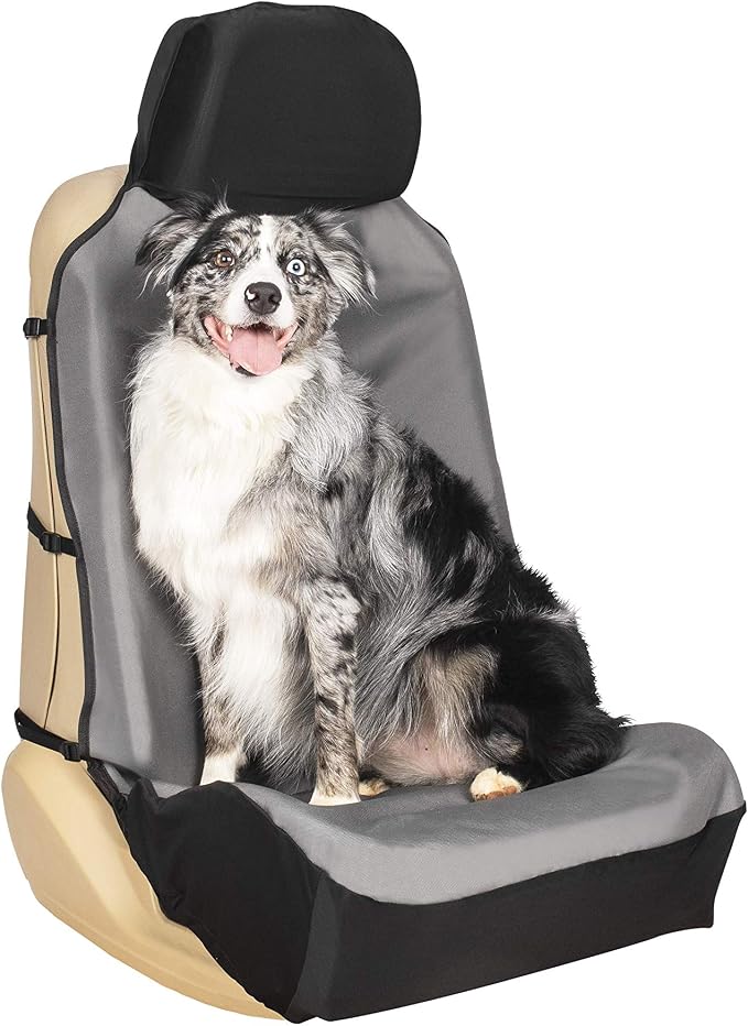 PetSafe Happy Ride Waterproof Bucket Seat Cover for Dogs and Pets - Fits Cars, Trucks and SUVs - Waterproof Area Protection - Grey by PetSafe
