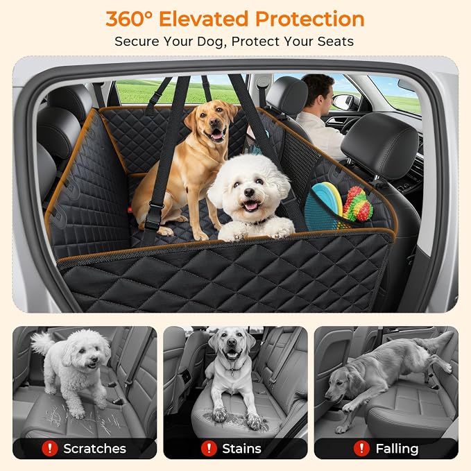 URPOWER Dog Back Seat Extender for Full-Size Crew Cab Trucks, Hard Bottom | Supports 550 lbs, Stable 3-Panel Hard Bottom, Added High-Density Foam for Comfort, Waterproof 900D Oxford, 45% More Space - Image 8