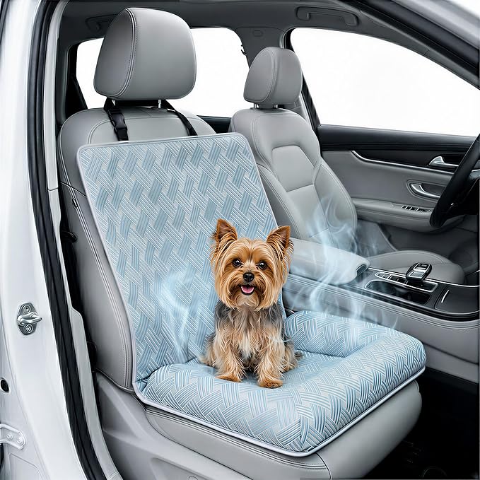 Premium Dog Cooling Car Seat Mat for Small Dogs & Puppies, Front Seat Travel by Unknown