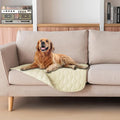 gogobunny 100% Double-Sided Waterproof Dog Bed Cover Pet Blanket Sofa Couch Furniture Protector for Puppy Large Dog Cat, Reversible (30x30 Inch (Pack of 1), Dark Cream/Light Cream) by gogobunny