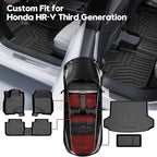 T TGBROS Floor Mats for Honda HRV HR-V 2023-2026 with Storage Box, All Weather TPE Floor Liner Set Front Rear Mats Trunk Cargo Liner Organizer Non Slip Waterproof 5PCS - Image 2