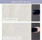 RYB HOME Natural Linen Textured French Door Window Curtains 100% Blackout | Self Adhesive, Thermal Insulated Privacy Energy Saving, Shades for Nursery Office Patio Glass Door, W34 x L80, 1 Panel - Image 4