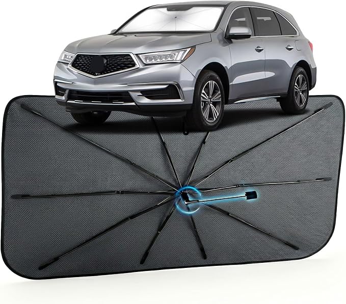 Car Windshield Sun Shade Umbrella for Acura MDX 2014-2020, 1:1 Exact Fit | [Reflective Coated Fabric] Car Shades Sun Visor Keep Car Cool and Protects Interior, Sunshade Umbrella for Front Window by MakeLifeBetter