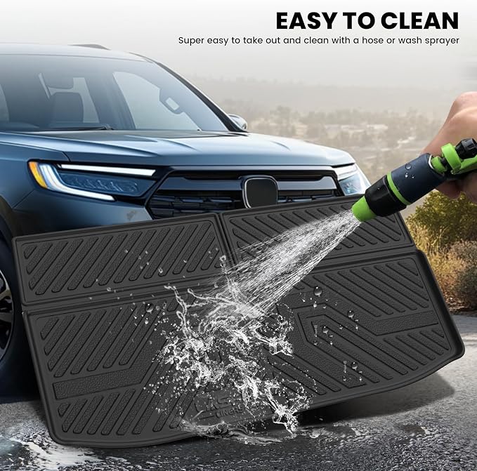 LASFIT Cargo Mat & Backrest Mats for 2022-2025 Mitsubishi Outlander | Not Fit PHEV or Sport Models, 3D Custom Fit TPE All Weather Trunk Liner, Full Coverage Secure-Fit Cargo Liner, Easy to Wash - Image 7
