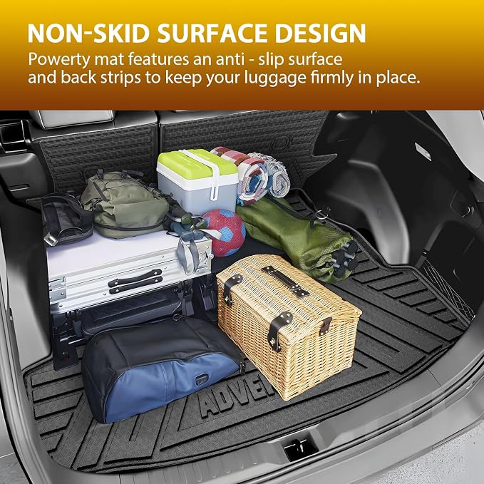 Powerty Cargo Mat with Backrest Mat for Toyota RAV4 2019-2025 (Include Hybrid&Gasoline), All Weather TPE Cargo Mat Liner for RAV4 Rear Trunk - Image 6