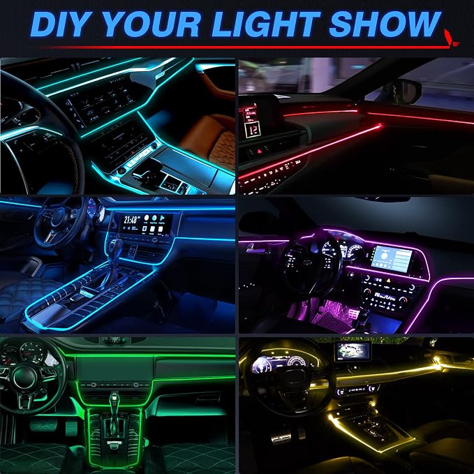 MICTUNING 8 in 1 RGB Interior Car LED Strip Lights, APP and Remote Control | Sound Active & Music Sync Mode, 16 Million Colors & 29 Dynamic Modes, Adjust Brightness, 400-Inch Fiber Optic - Image 7