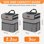 Vankor Car Trash Can with Lid Leak Proof Car Accessories for Women | 2.2 Gallon Cute Hanging Car Trash Bin for Men Car Truck Vehicle Sedan SUV Interior Automotive Garbage Cans, Stripe - Image 7