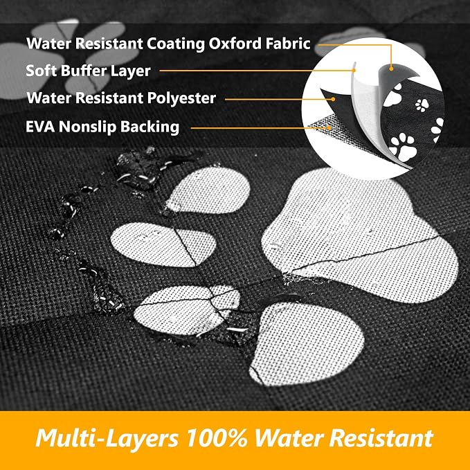 F-color SUV Cargo Liner for Dogs - Heavy Duty Trunk Cover for Full-Size SUV | Pet Cargo Cover with Bumper Flap Protector, Non-Slip Car Trunk Mat, Dog Car Seat Cover Prevents Scratches Pet Hair Mud Dirt - Image 5