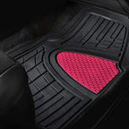 FH Group Premium Liners Tall Channel Trimmable All Weather Rubber Full Set Car Floor Mats (Pink) w. Trimmable All-Season Cargo Liner (Black) - Universal Fit for Cars Trucks and SUVs - Image 3