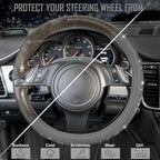 CAR PASS Bling Diamond Leather Steering Wheel Cover, with Bling Sparkly Crystal Glitter Rhinestones Universal Fit 14" 1/2-15" Car Wheel Protector for Women Girl Fit Suvs,Vans,Sedans,Cars,Trucks, Gray - Image 7