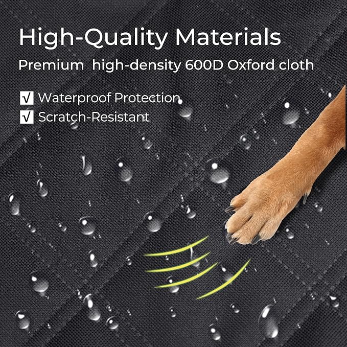 2Pcs Front Seat Dog Cover for Car SUV Truck, with Side Flaps, Black | Odorless Material, TPU Waterproof Layer, for Bucket Seat/Captain Chair, Full Protection - Image 3