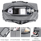 120L Foldable Collapsible Waterproof Travel Duffle Bag for Men and Women | with Shoe Compartment, Extra Large, Gray, 34" Duffel for Weekender Gym Sport, Tear Resistant - Image 3