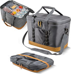 CleverMade Pacifica Collapsible Cooler Bag, Large Travel Cooler, Cool Gray | Keep Drinks Cold and Pack Light | A Reinforced Base, Storage Pocket, Bottle Opener, and Shoulder Strap Add Outdoor Utility by CleverMade