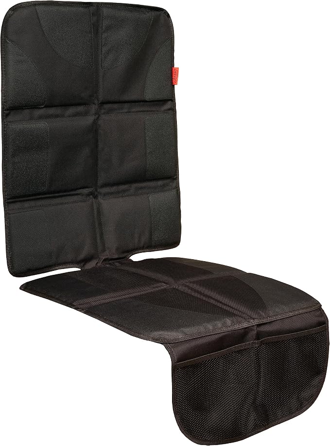 Lusso Gear Car Seat Protector for Baby Car Seat - Thick Padding - Seat Protector Under Baby Car Seat with 2 Mesh Storage Pockets - Black Waterproof Baby Car Seat Protector - Non-Slip Padded Backing by LussoGear
