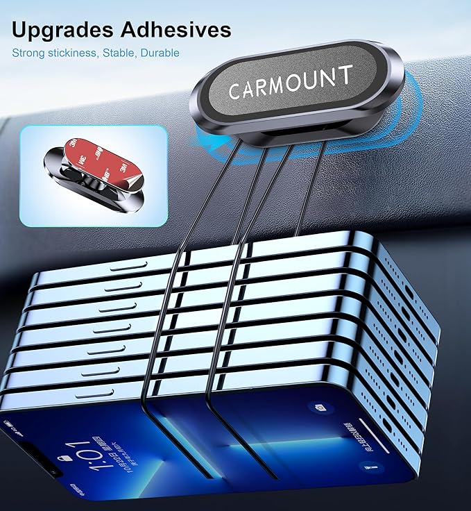 【2-Pack】 Magnetic Phone Holder for Car【Strong Magnets】 Carmount 2.0 Magnetic Phone Mount for Car【360°Rotation】 Car Mount for Cell Phone Holders for Your Car for All Smartphones & All Car Models - Image 4