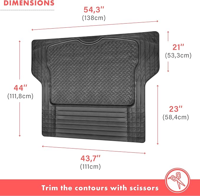 VaygWay Heavy Duty Cargo Liner Trunk Floor Mat – All Weather Trunk Protection Floor Mat - Black Rubber Trimmable Durable Cargo Auto Mat – Universal Fit Car SUV Truck Auto - Image 4