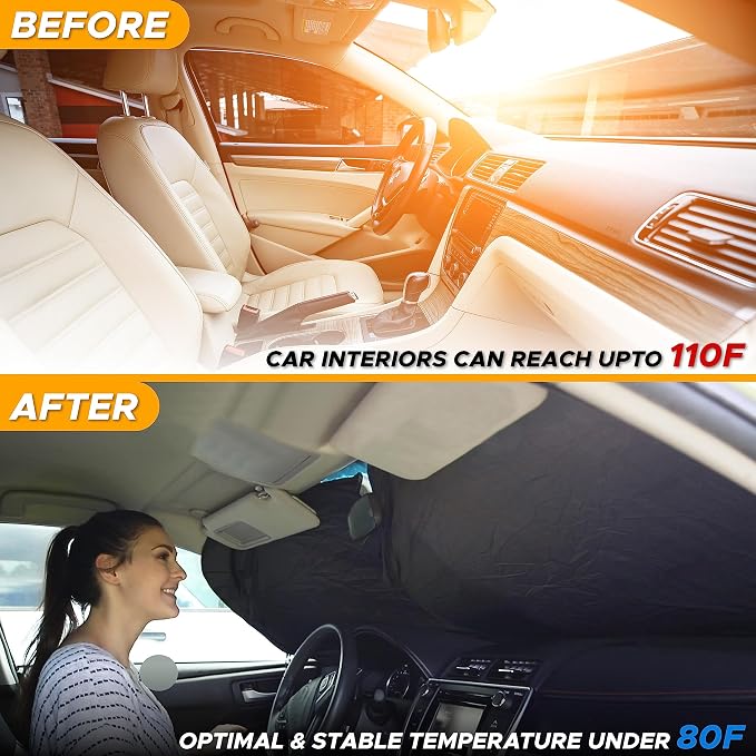 EcoNour Foldable Van Windshield Sun Shade, Reflective Window Cover - Image 6