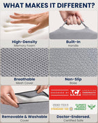 5 STARS UNITED Seat Cushion - Memory Foam Chair Cushion for Tailbone Pain Relief - Ergonomic Support for Coccyx, Sciatica & Butt - Office, Desk & Gaming Chair, Car Seat, Wheelchair, Airplane, L Gray - Image 4