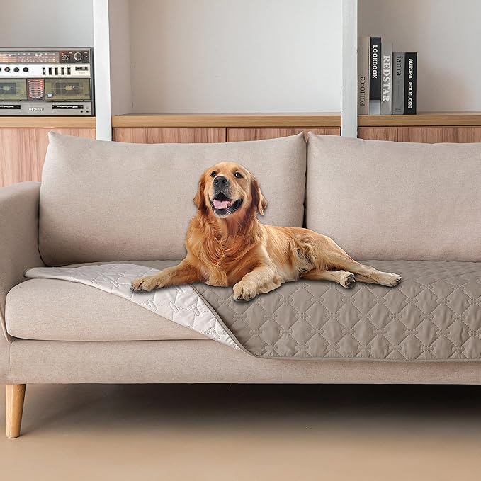 gogobunny Waterproof Blanket, Couch Covers for Dogs, Reversible Protector | 3X Stronger Leakproof, Scratch Proof Durable Furniture Protection, Stain Resistant, Washable, 30x70 Inch Dark/Light Stone by gogobunny